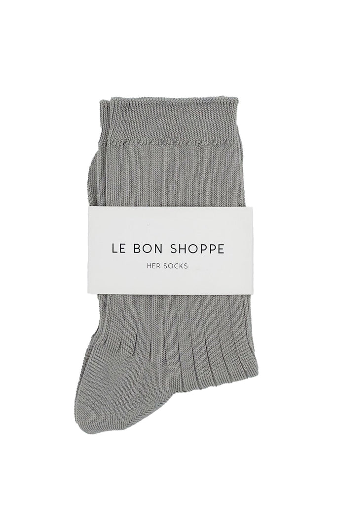 Le Bon Shoppe - Her Socks - Mercerized Combed Cotton Rib: Stone