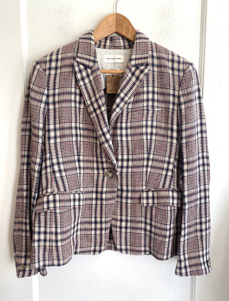 LOOP  -   Isabel Marant Plaid Linen Blazer (#54)