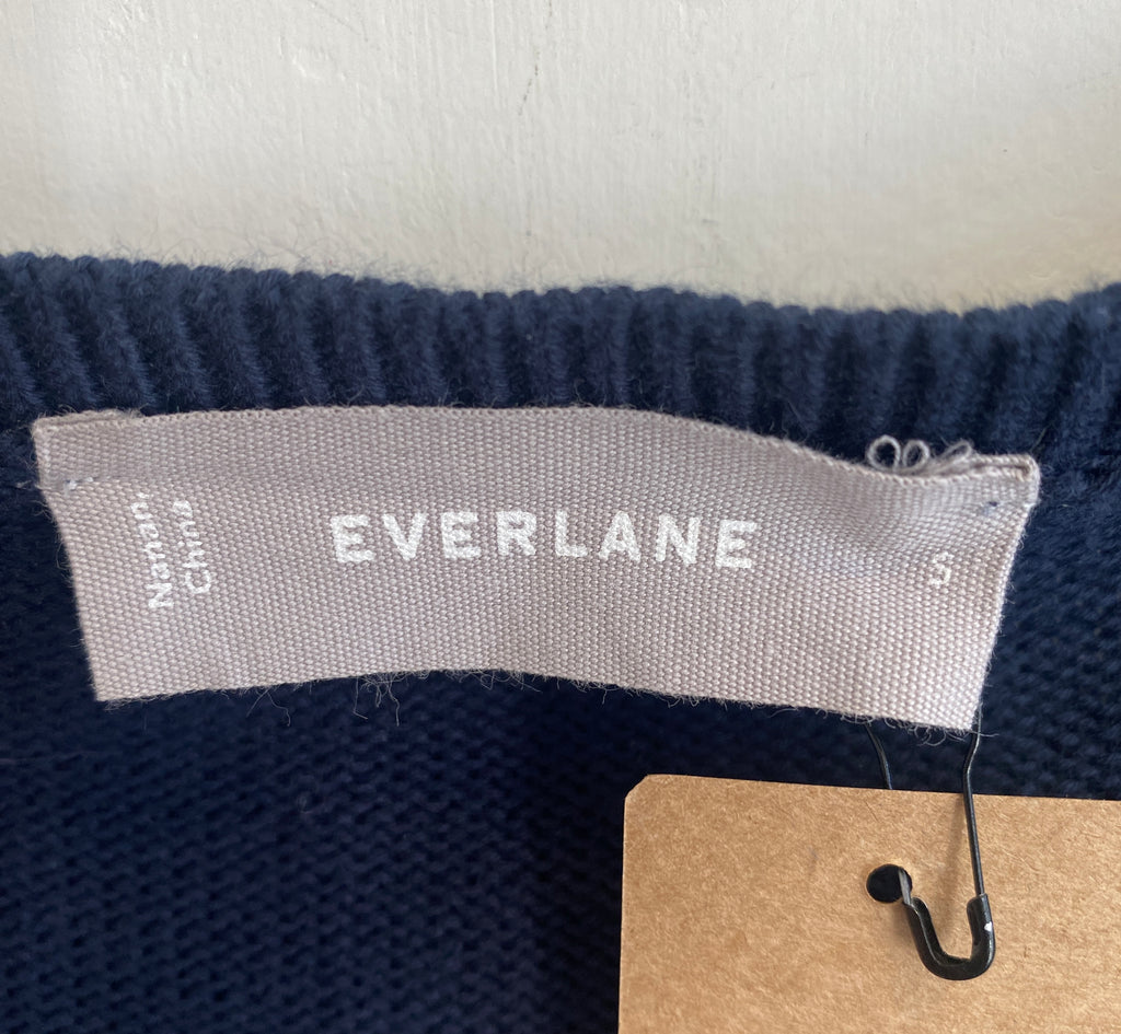 LOOP  -  Everlane Cotton V-neck Sweater Navy (#51)