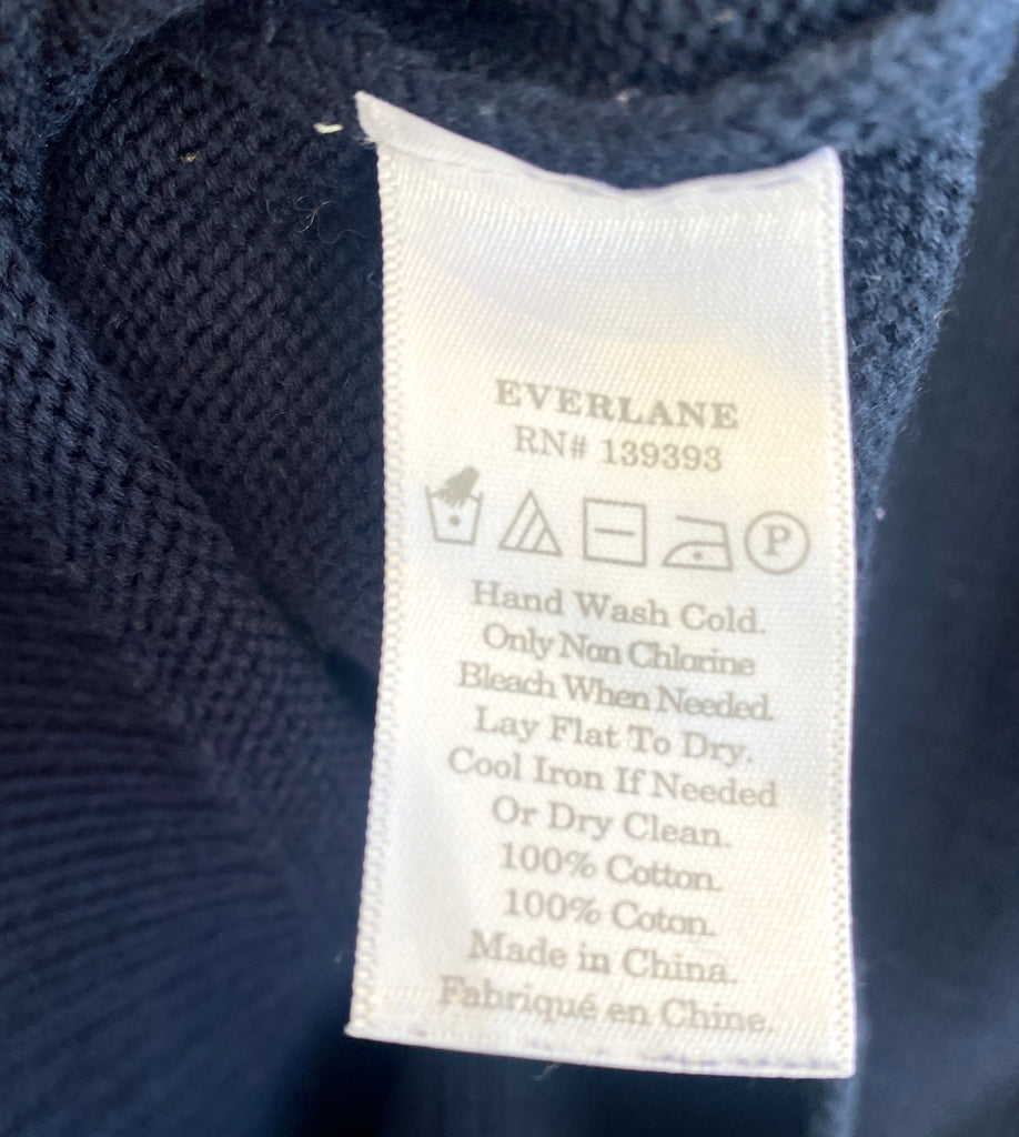 LOOP  -  Everlane Cotton V-neck Sweater Navy (#51)