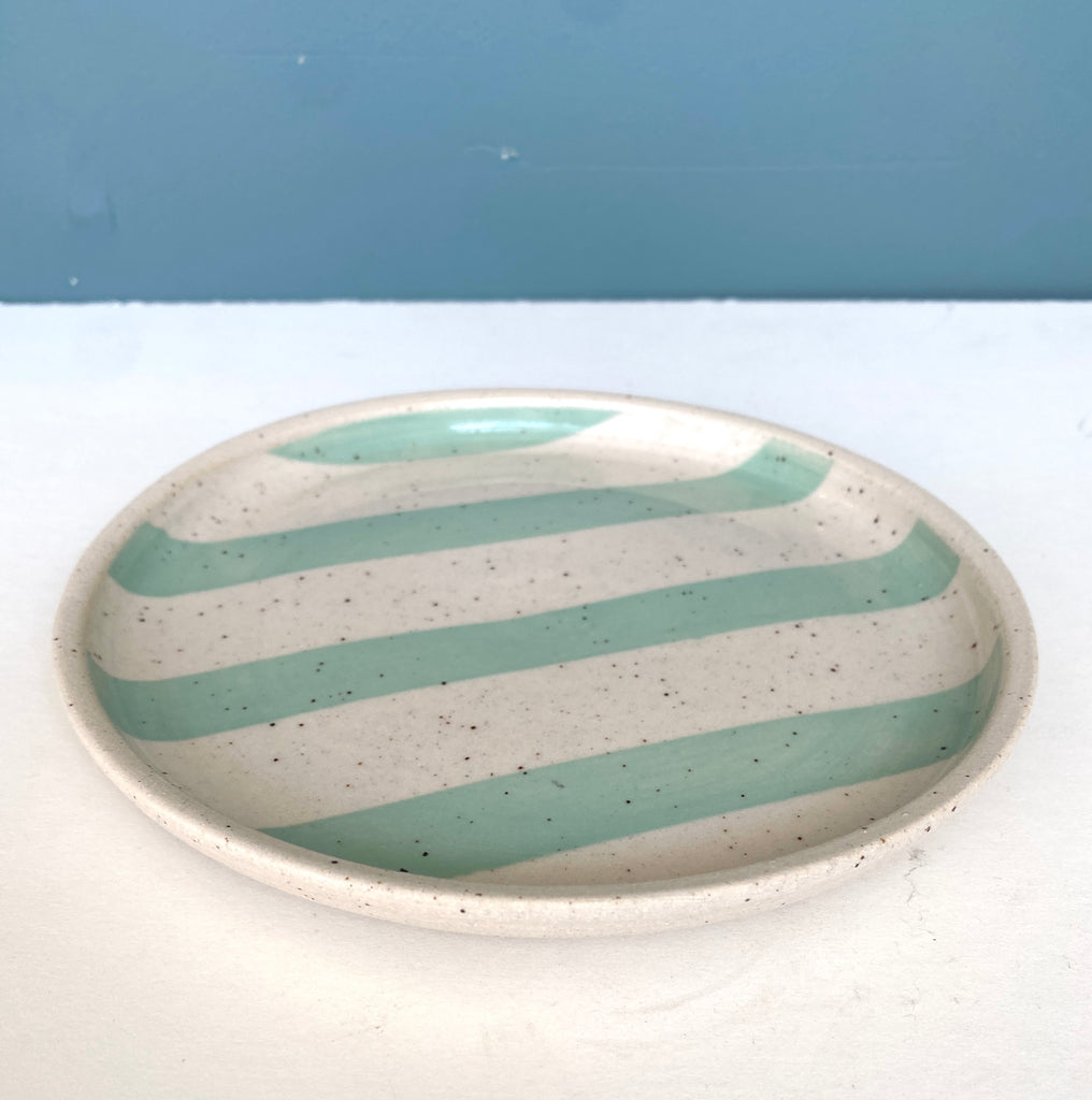 LH Ceramics Mint Striped Plate