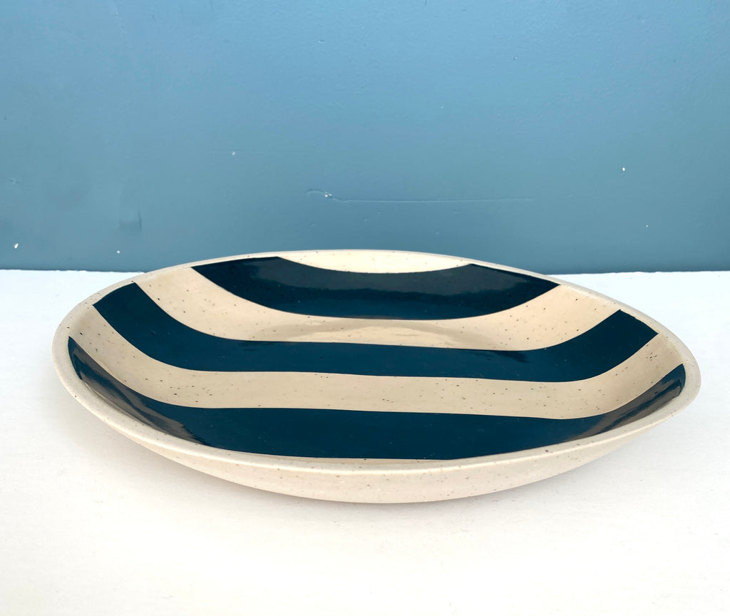 LH Ceramics - XL Striped Bowl, Deep Sea