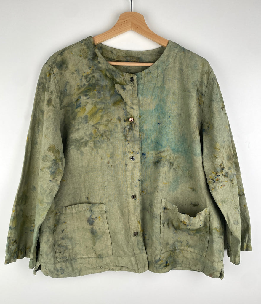Hipcheck - Ice Dyed Linen Jacket, Cut Loose