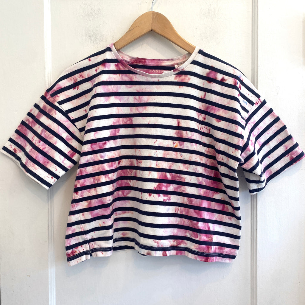 Hipcheck - Ice Dyed Cotton Striped Top, Boden