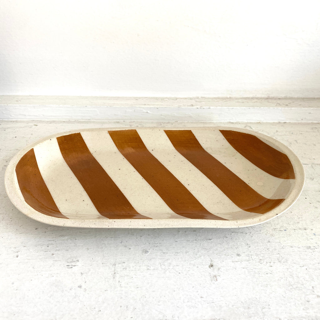 LH Ceramics - Striped Tray, Orange