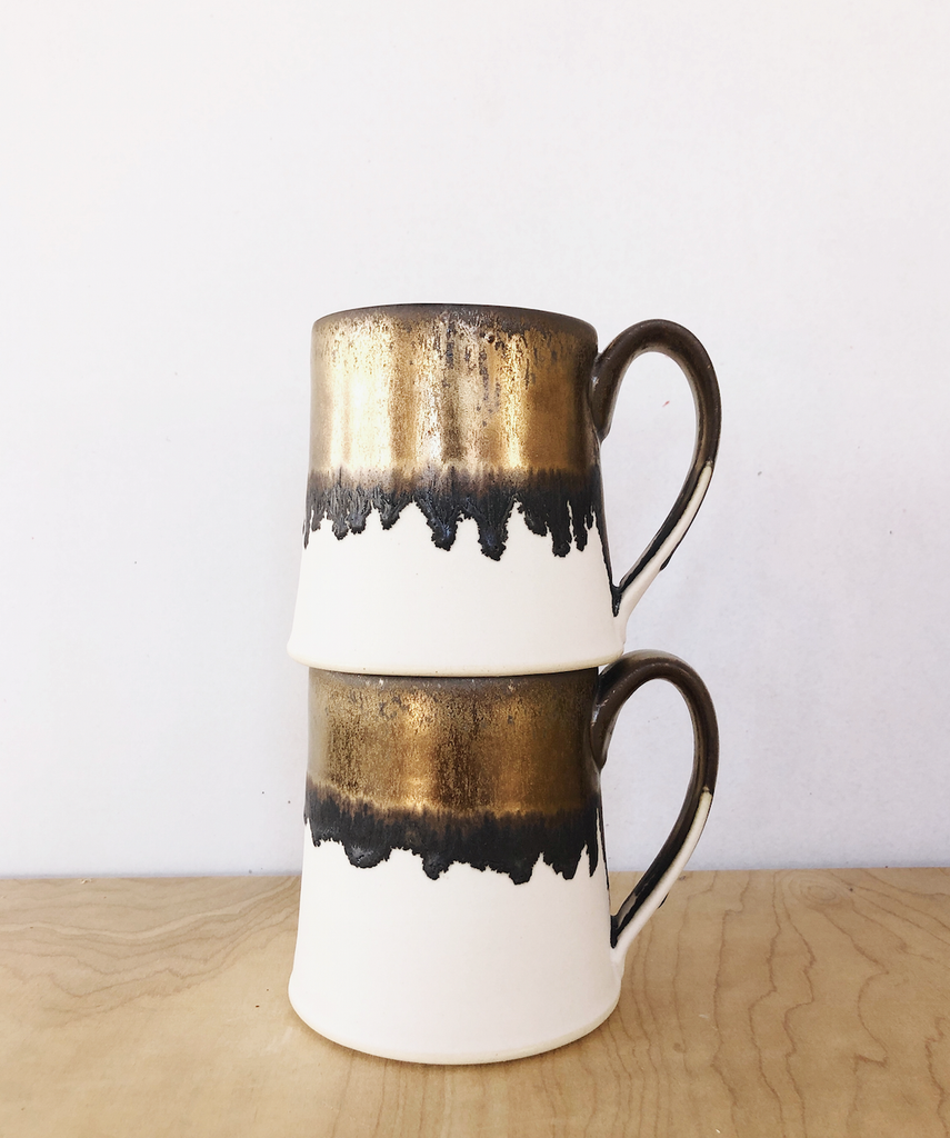 Jessica Wertz Ceramics - Gold + White Mug