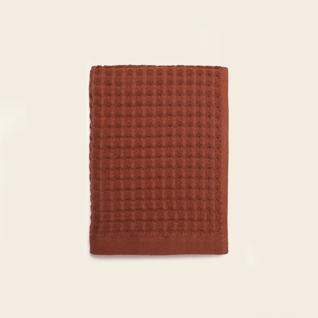 Happy Place Brand - Organic Weightless Waffle Hand Towel: Terra Cotta / Individual