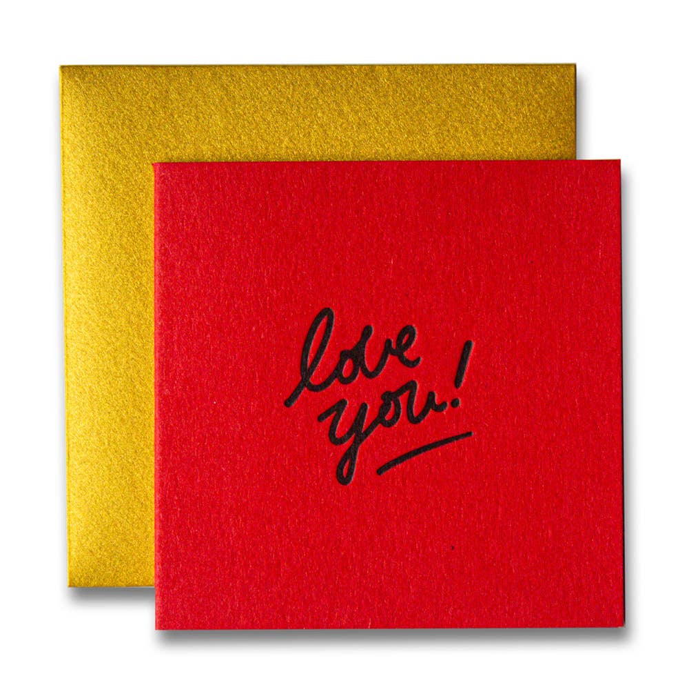 Ladyfingers Letterpress - Love You Letterpress Tiny Card