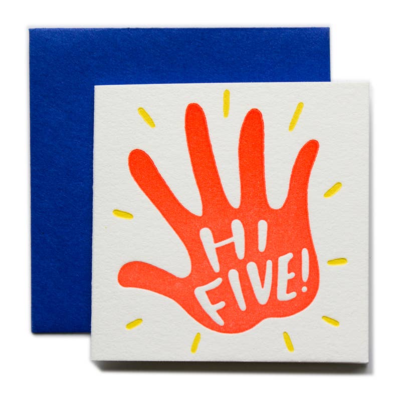 Ladyfingers Letterpress - Hi Five Tiny Card