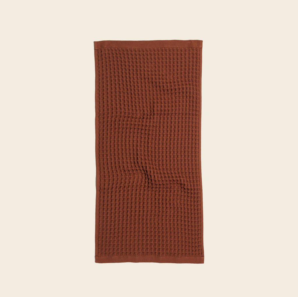 Happy Place Brand - Organic Weightless Waffle Hand Towel: Terra Cotta / Individual