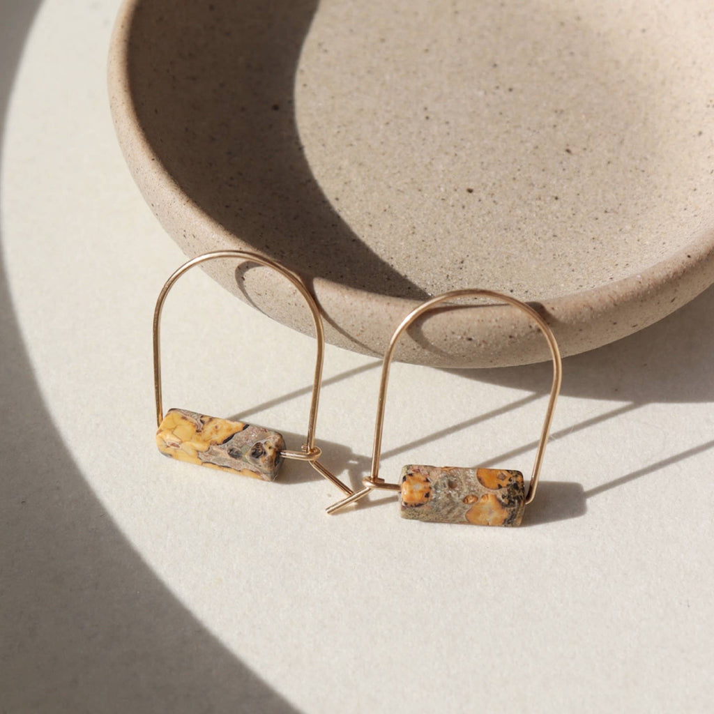 Token Jewelry - Leopard Skin Jasper Arches : 14k Gold Fill