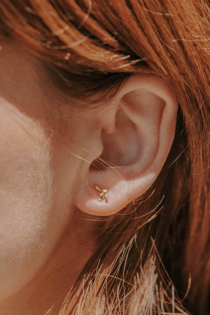 Mountainside Jewelry - Sprout Earring: Gold Vermeil (single earring)