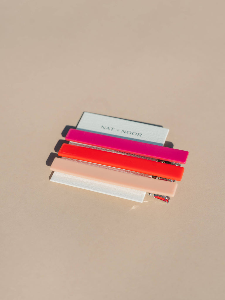 NAT + NOOR - Evie | Pink Tones | Alligator Hair Clips | Hair Pin
