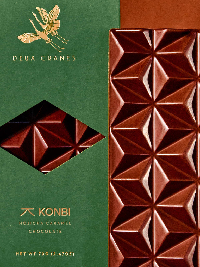 Deux Cranes - Hōjicha Caramel Milk Chocolate Bar