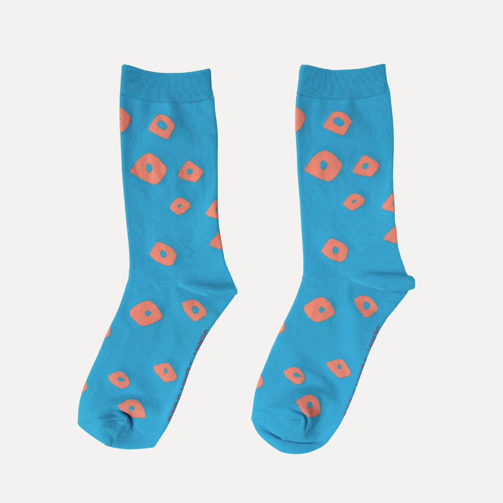 Jenny Pennywood - Crew Socks - Lucy - Peach & Capri