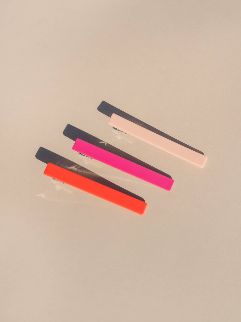 NAT + NOOR - Evie | Pink Tones | Alligator Hair Clips | Hair Pin