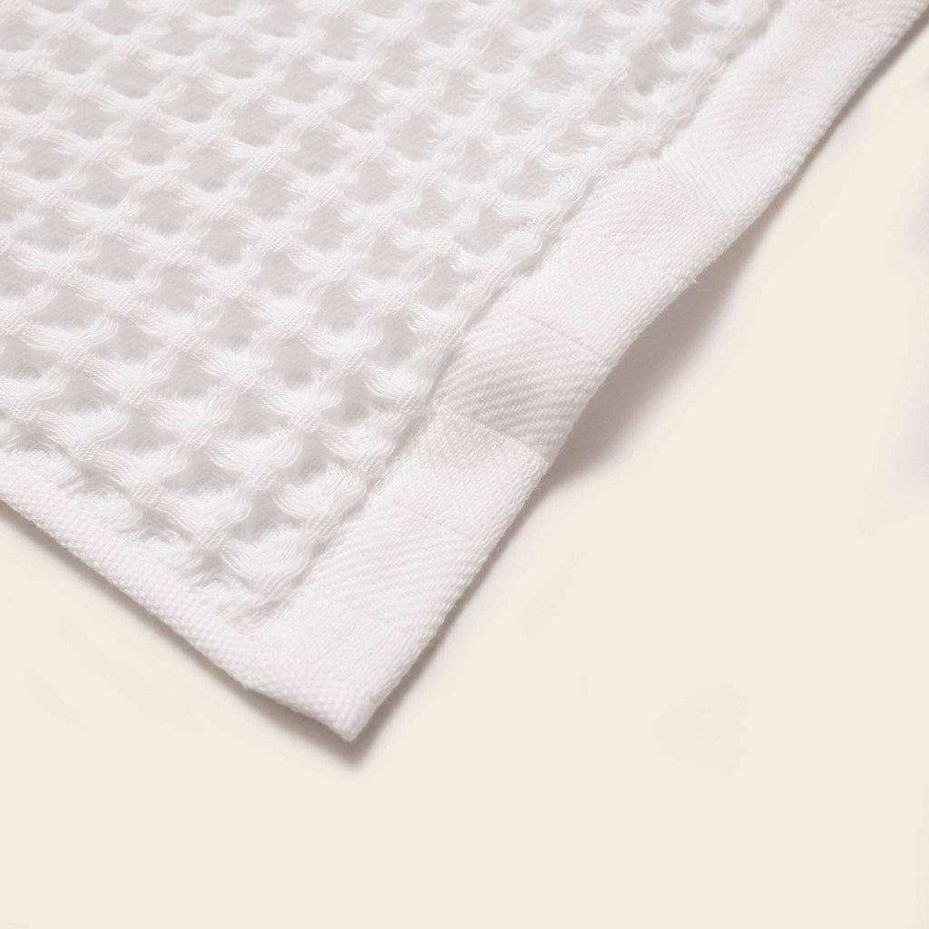 Happy Place Brand - Organic Weightless Waffle Hand Towel: White / Individual