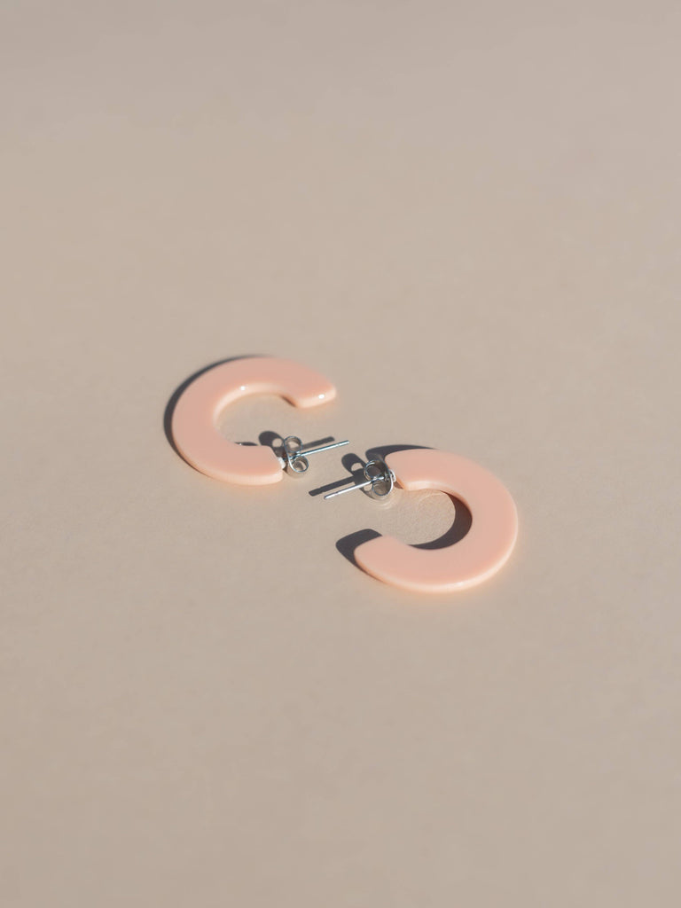NAT + NOOR - Ray | Petal | Pink Hoop Earrings | New Thinner Style