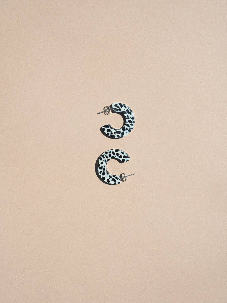 NAT + NOOR - Ray | Dalmation | Speckled Hoop Earrings | Medium Size