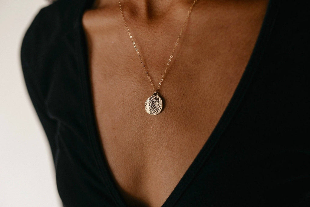 Mountainside Jewelry - Medallion Necklace: Cable Chain / 20" / Gold Vermeil