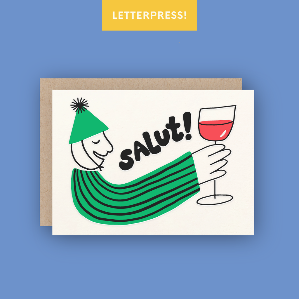 Half Pint Studio - Salut Letterpress Greeting Card