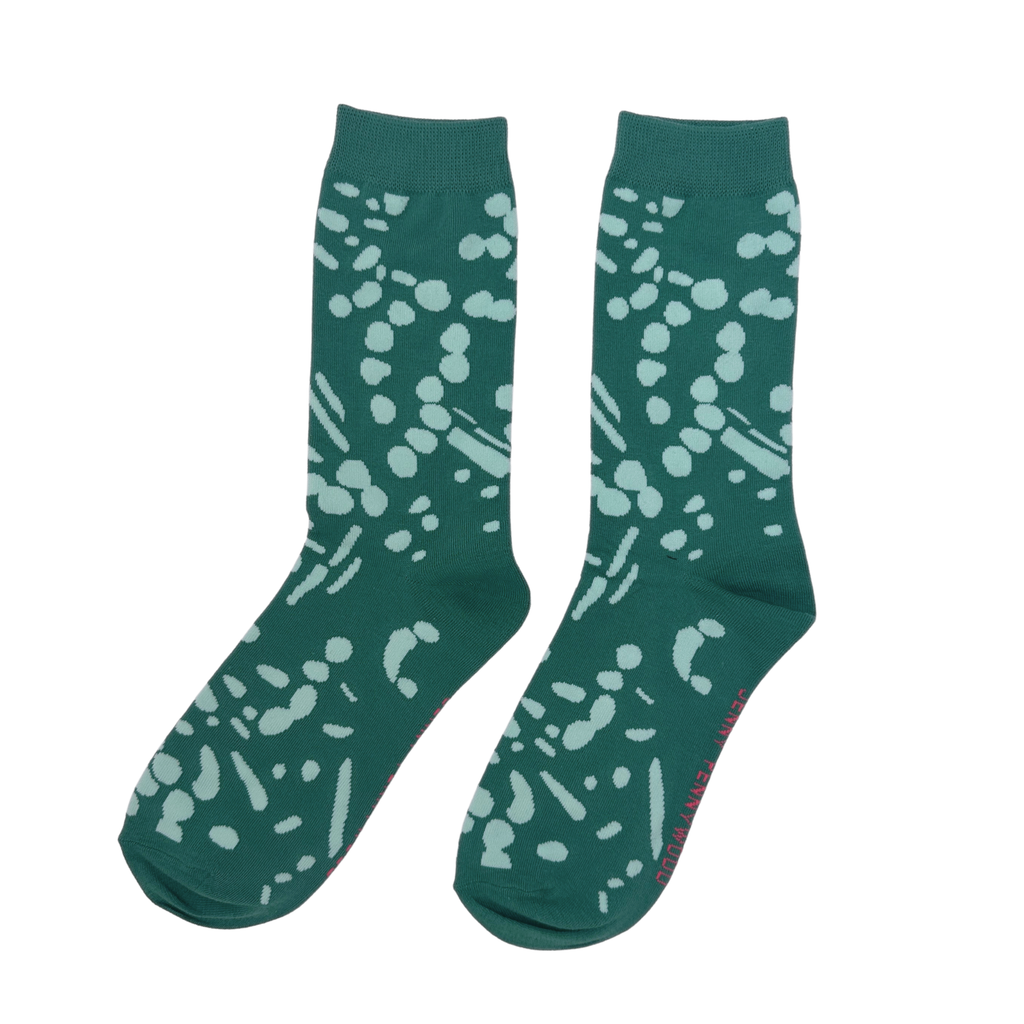 Jenny Pennywood - Crew Socks - Drape in Cactus & Mint