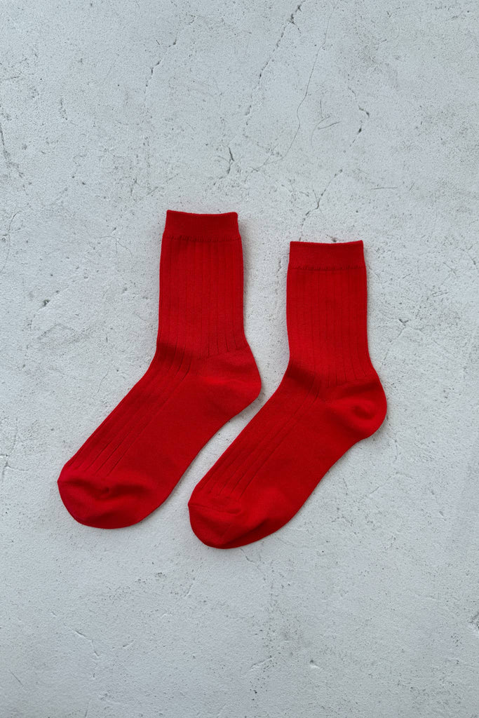 Le Bon Shoppe - Her Socks - Mercerized Combed Cotton Rib: Classic Red