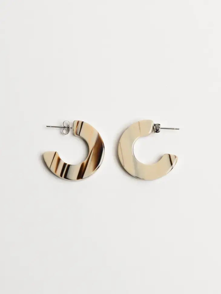 NAT + NOOR - Ray | Hoop Earrings | Medium Size | Assorted: Tiger Green