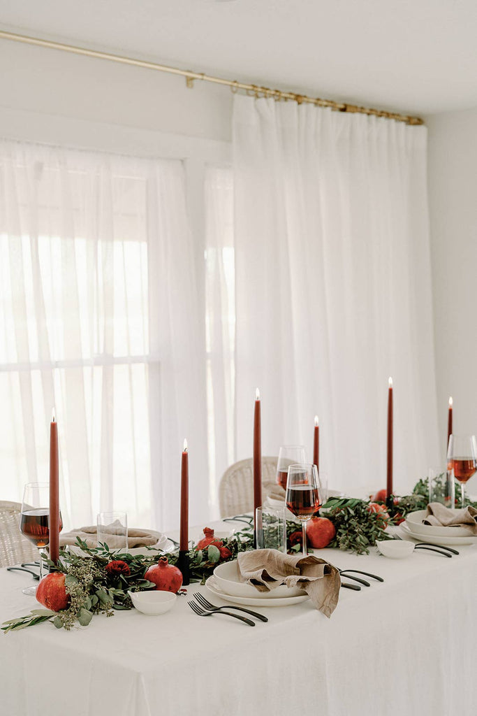Mo&Co Home -  Burgundy | Dipped Beeswax Taper Candles | All Natural: 10 Inches