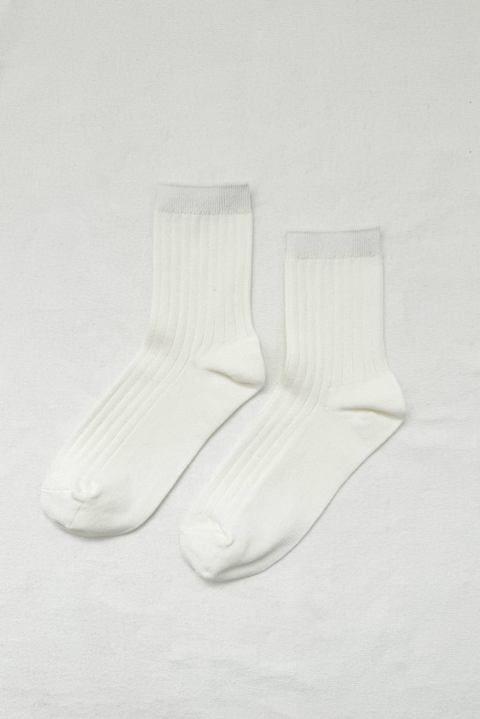 Le Bon Shoppe - Her Socks - Mercerized Combed Cotton Rib: Porcelain