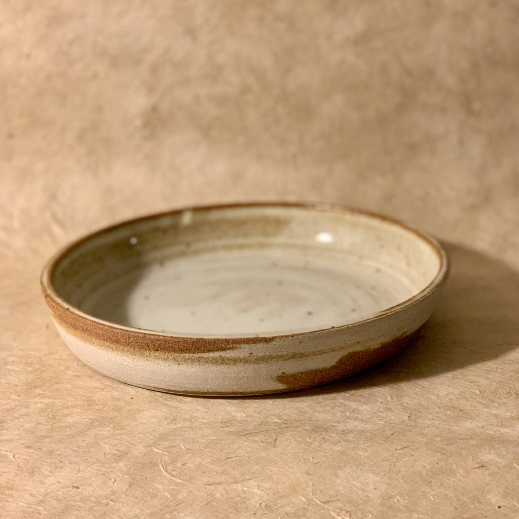 Olivia Snow Ceramics - 9" Brown/White Marbled Coupe Bowl