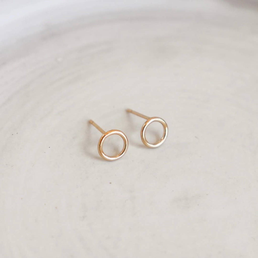 Token Jewelry - Zero Stud Earrings in 14k Gold Fill