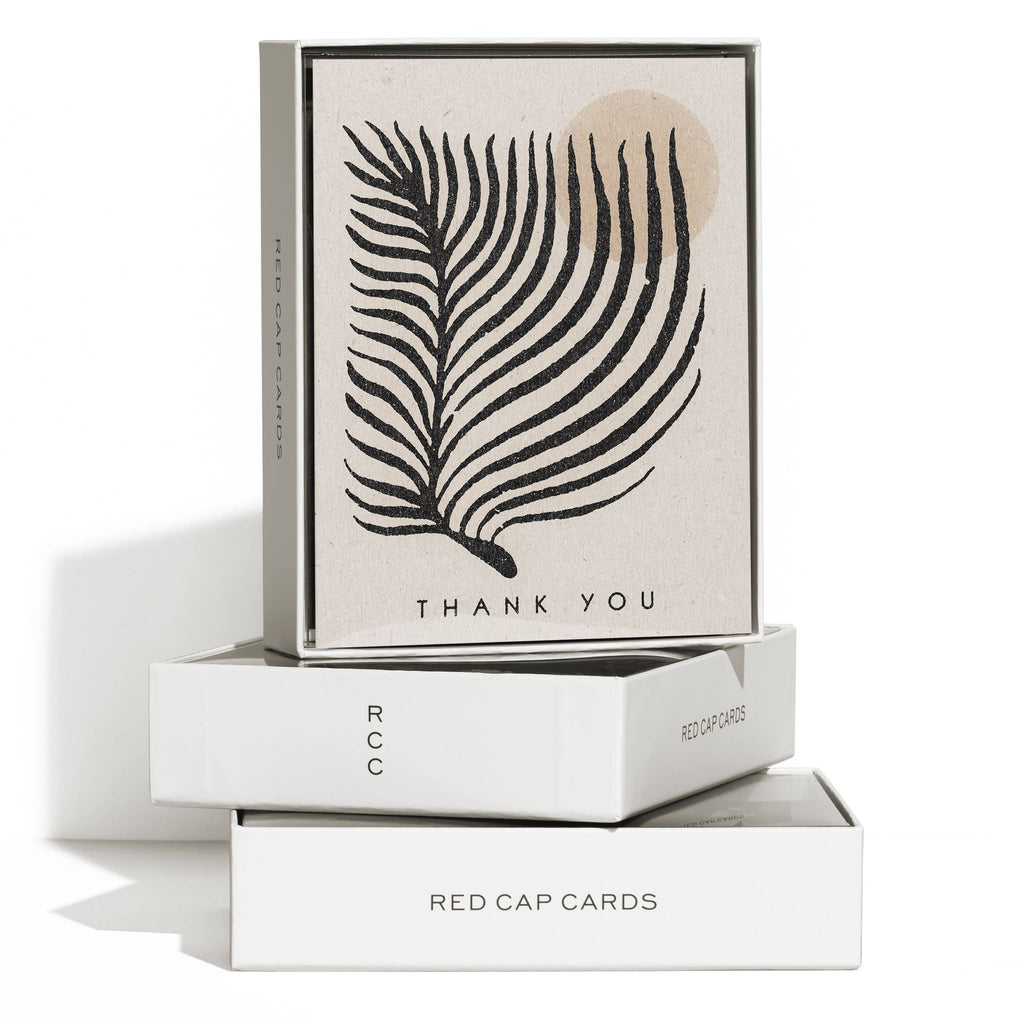 Red Cap Cards - Palm Sun thank you greeting card: Singles