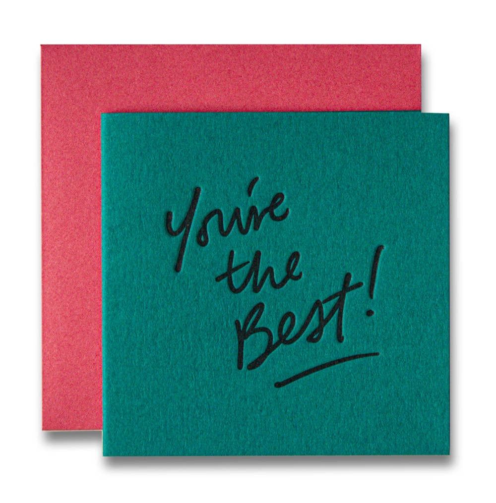 Ladyfingers Letterpress - You're The Best Letterpress Tiny Card