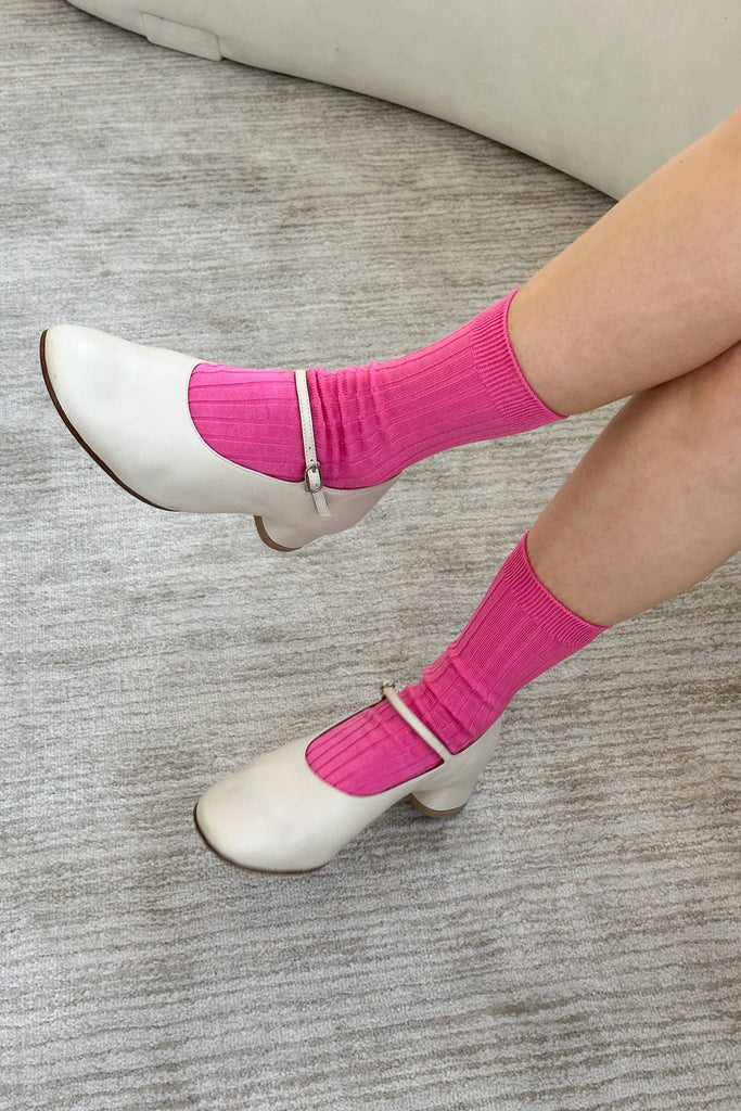 Le Bon Shoppe - Her Socks - Mercerized Combed Cotton Rib: Dark Tan