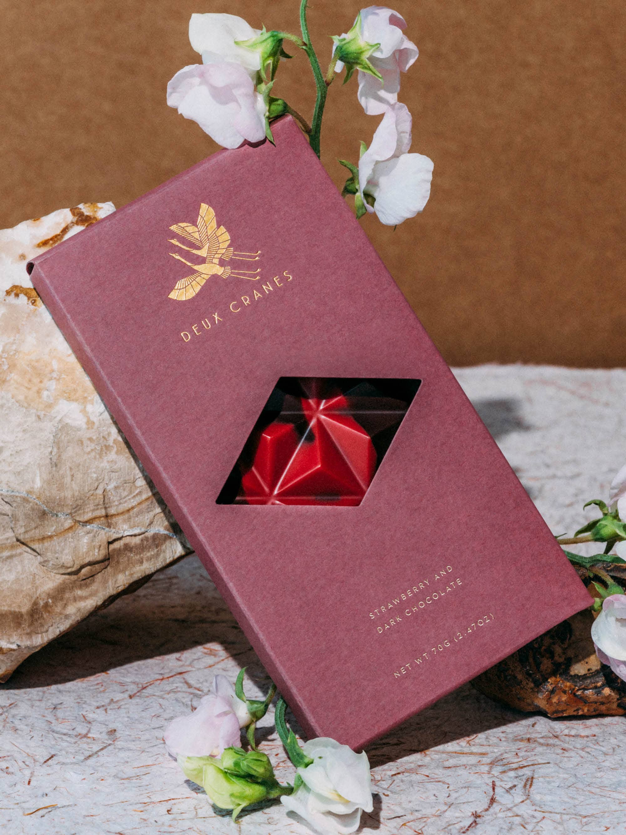 Deux Cranes - Dark Chocolate with Strawberry (Dairy Free
