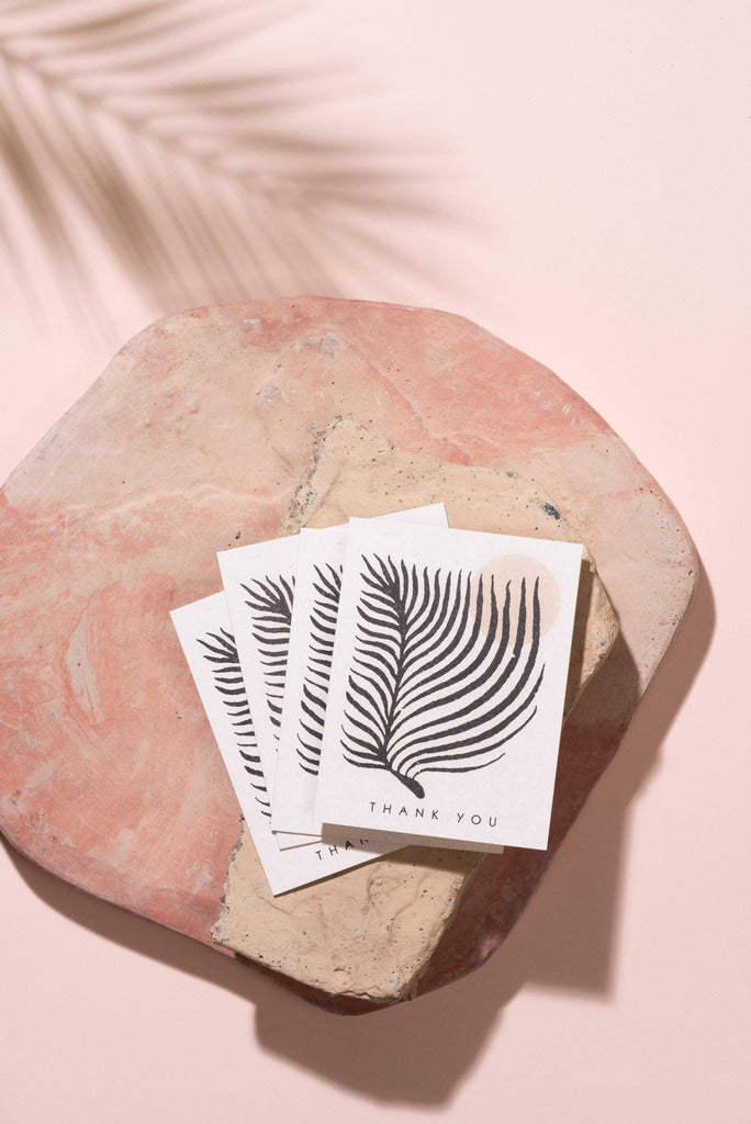 Red Cap Cards - Palm Sun thank you greeting card: Singles