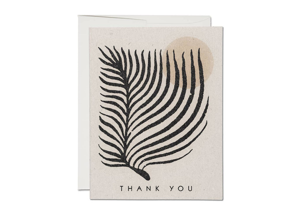 Red Cap Cards - Palm Sun thank you greeting card: Singles