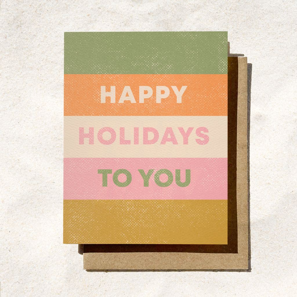 Daydream Prints - Happy Holidays Stripe Card | Simple Christmas Card