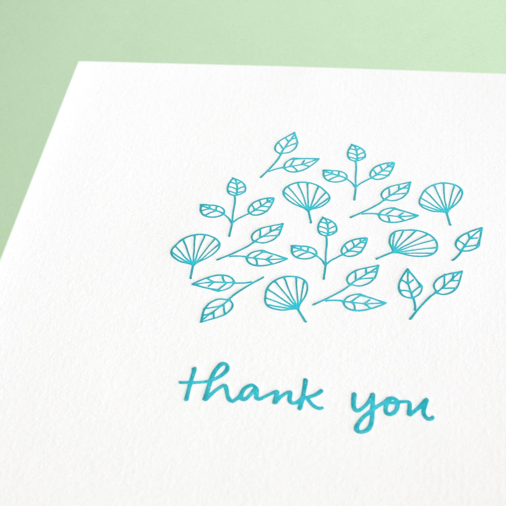 Shorthand Press - Leaf Thanks - Letterpress Greeting Card