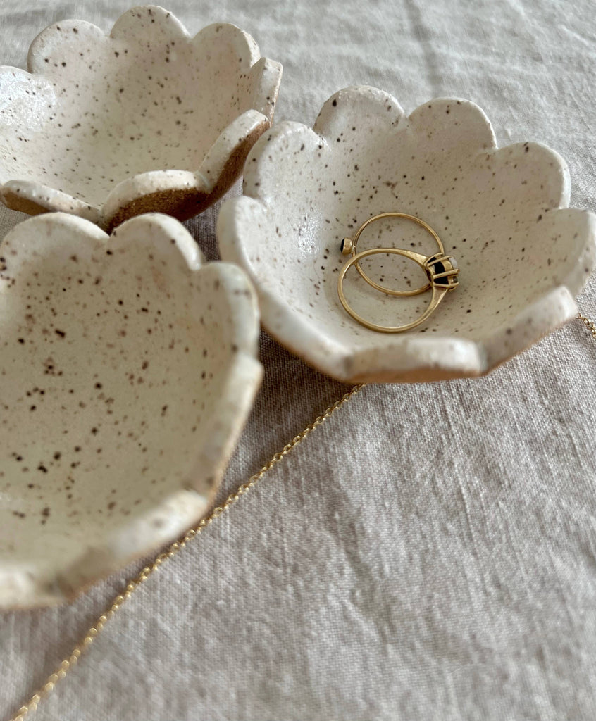 Void & Form Ceramics - Cream Flower Ring Dish