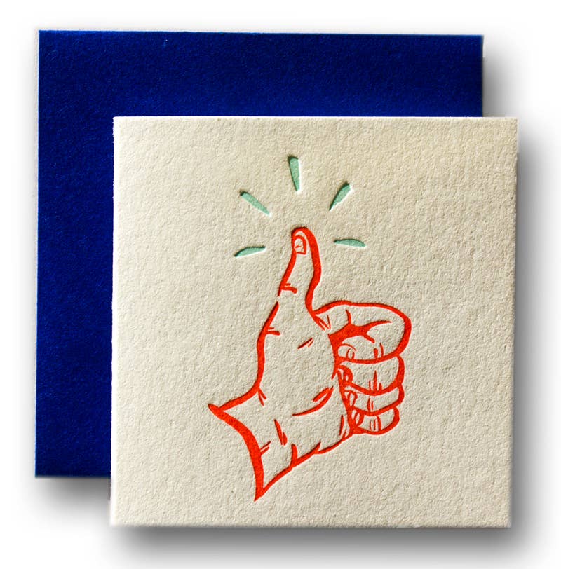 Ladyfingers Letterpress - Thumbs Up Tiny Card