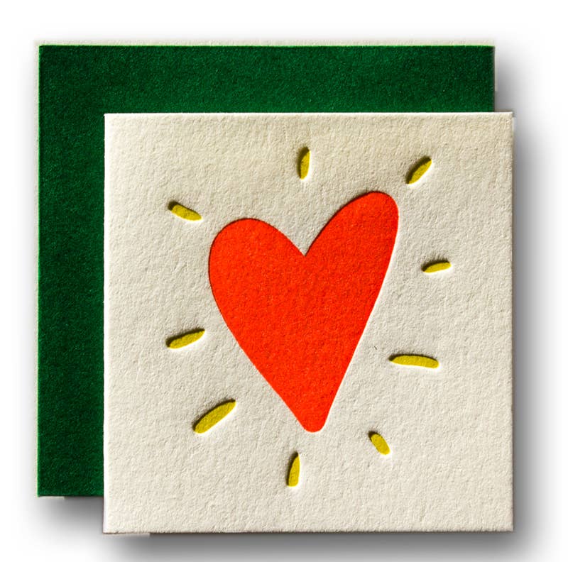 Ladyfingers Letterpress - Heart Tiny Card