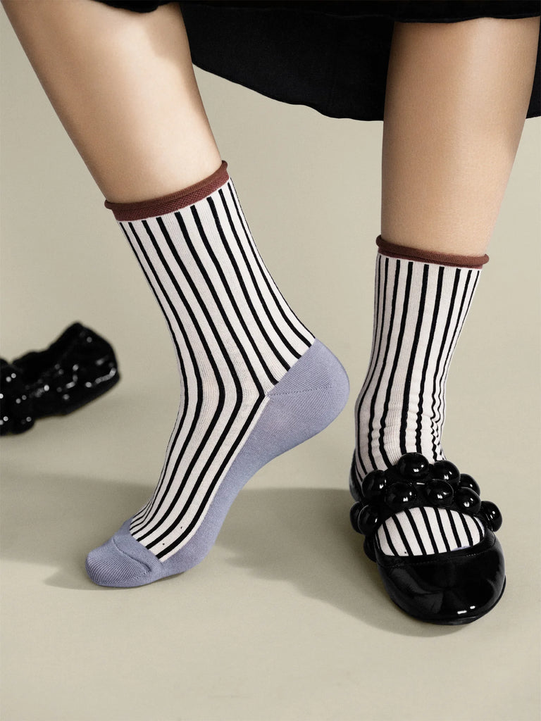 Hansel From Basel- Hilda Crew Socks, Pebble