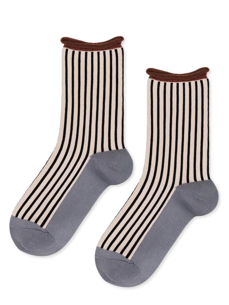 Hansel From Basel- Hilda Crew Socks, Pebble
