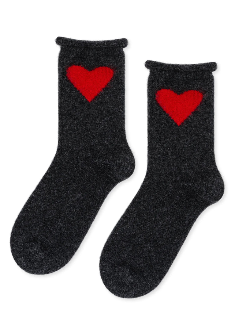 Hansel from Basel- Love Cashmere Crew Socks, Charcoal