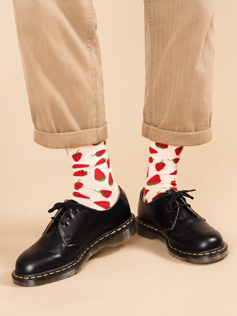 Hansel from Basel- Strawberry Crew Socks, MENS