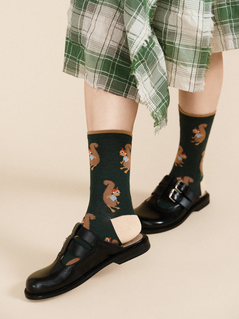 Hansel From Basel- Sassy Squirrel Crew Socks