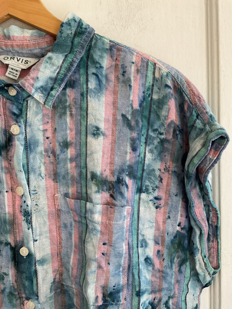 Hipcheck - Ice Dyed Linen Top, Orvis Striped