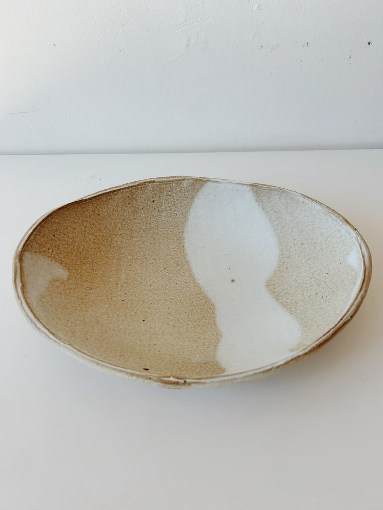 Colleen Hennessey - Oval Bowl, Matte White / Grey, A